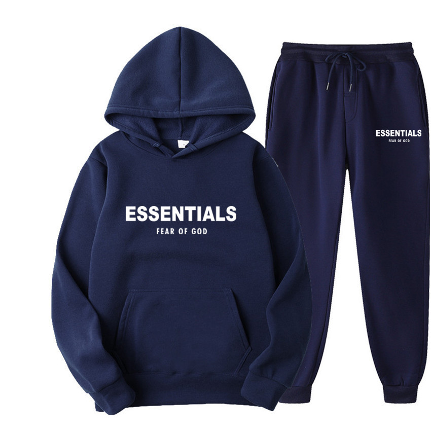 Essentials Hoodie Blue TrackSuit - Essential Clothing